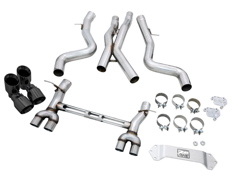 AWE TRACK EDITION CATBACK EXHAUST F8X (DIAMOND BLACK TIPS)