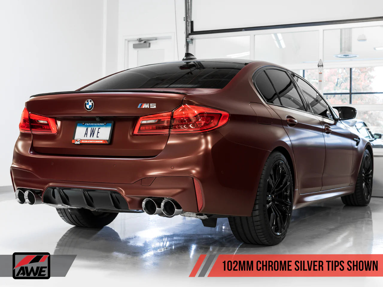 AWE SwitchPath™ Axleback Exhaust for BMW F90 M5 - Diamond Black Tips