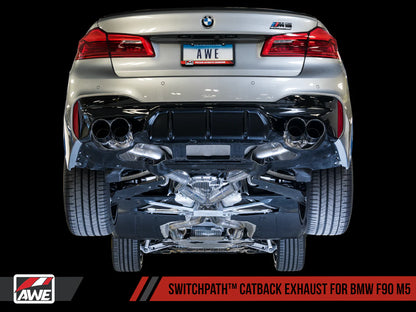 AWE SwitchPath™ Axleback Exhaust for BMW F90 M5 - Diamond Black Tips